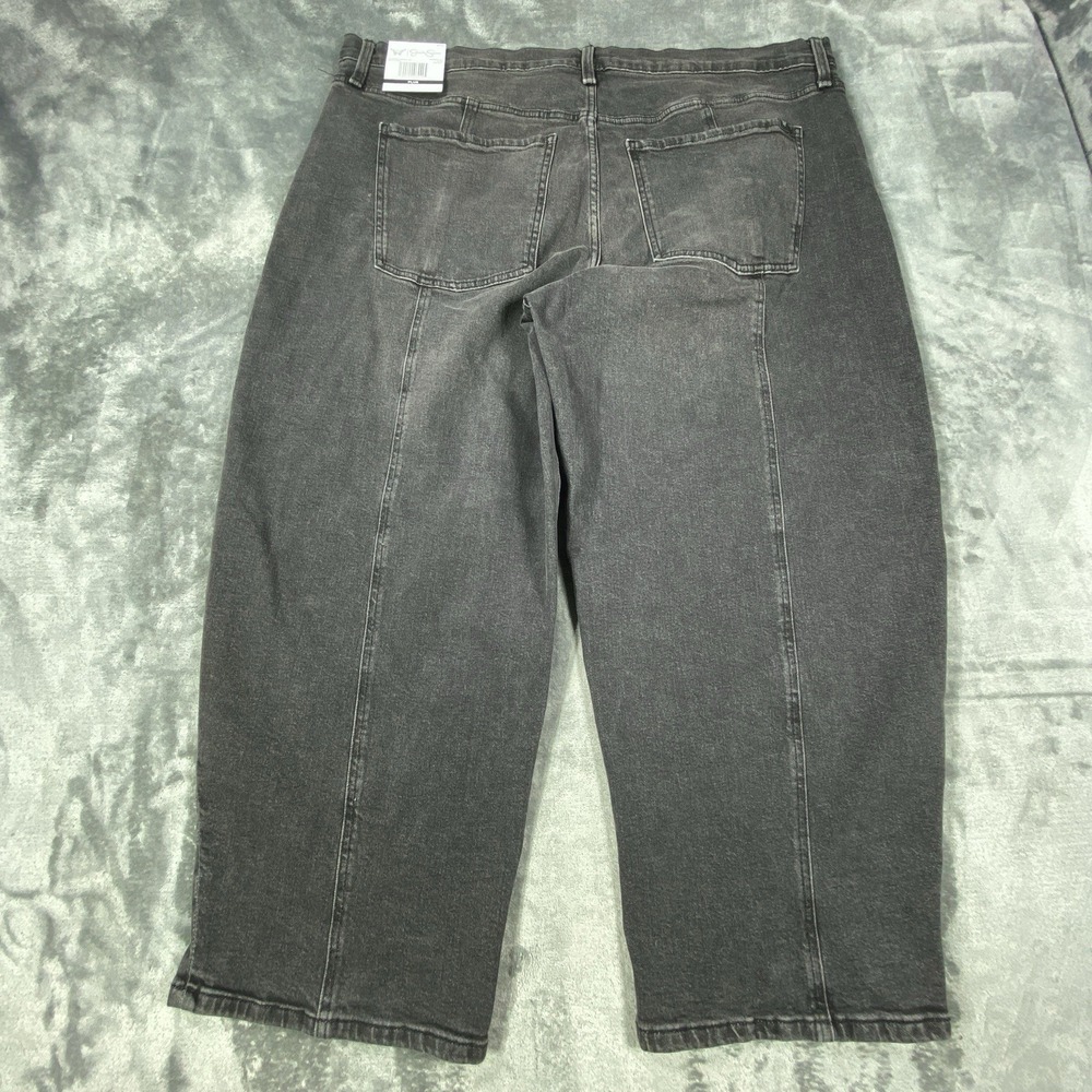 Jessica Simpson Myrtle Barrel Leg Jeans Women 18W Faded Black Wash Boho NEW - Picture 9 of 9